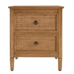 Home Decorators Collection Marsden Patina Finish 2-Drawer Cane Nightstand