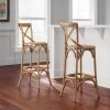 Home Decorators Collection Mavery Patina Oak Finish Cross Back Bar Stool with Woven Rattan Seat -Home Decorators Soldes patina oak home decorators collection bar stools pjh118 297006 64 1000