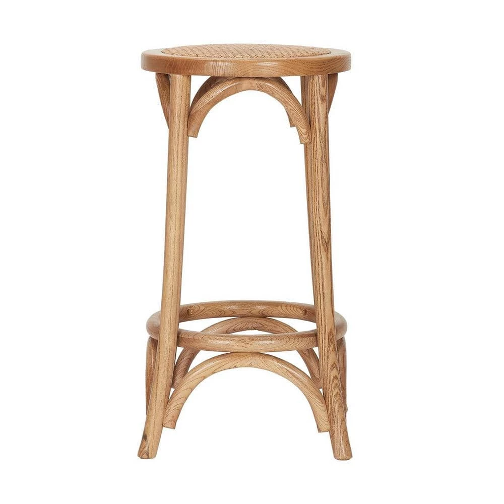 Home Decorators Collection Mavery Patina Oak Finish Backless Wood Counter Stool with Woven Rattan Seat 9 Home Decorators Collection Mavery Patina Oak Finish Backless Wood Counter Stool with Woven Rattan Seat - Image 7