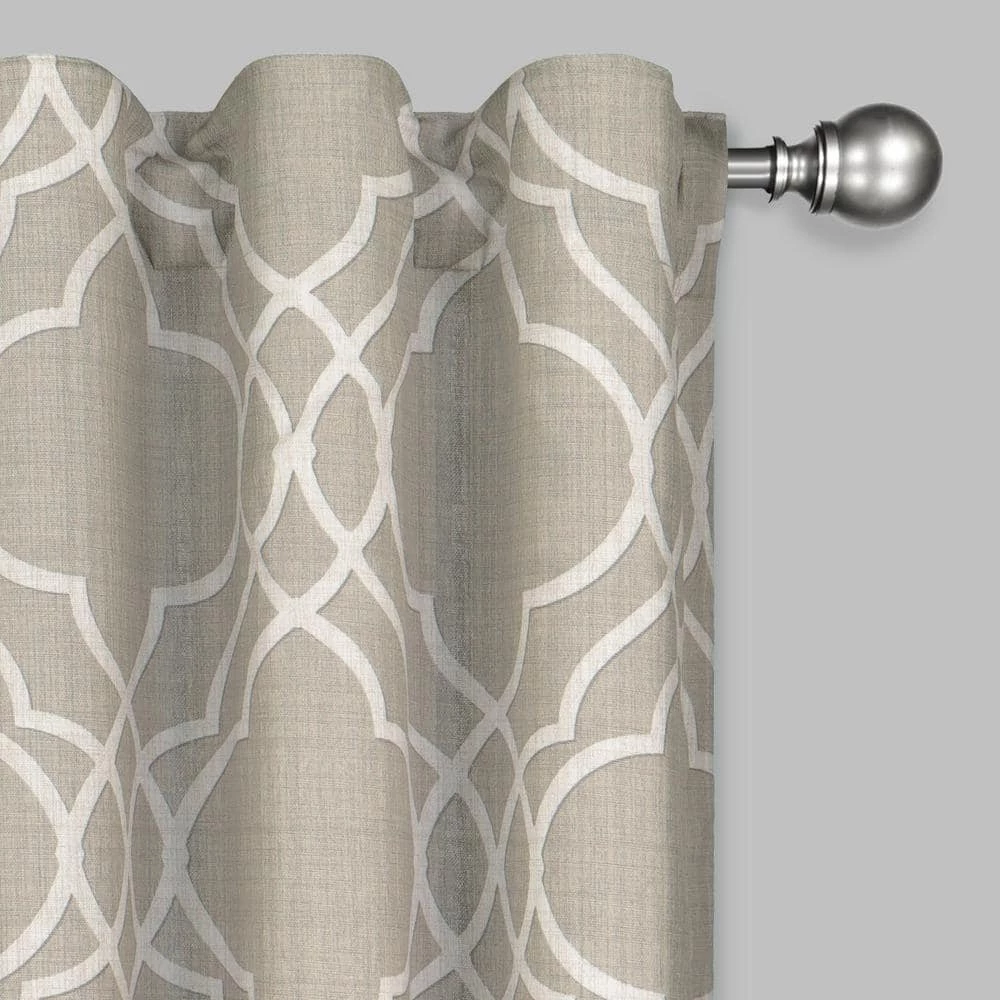 Home Decorators Collection Garden Gate 50 in. W x 84 in. L Light Filtering Window Panel in Pewter 4 Home Decorators Collection Garden Gate 50 in. W x 84 in. L Light Filtering Window Panel in Pewter - Image 2