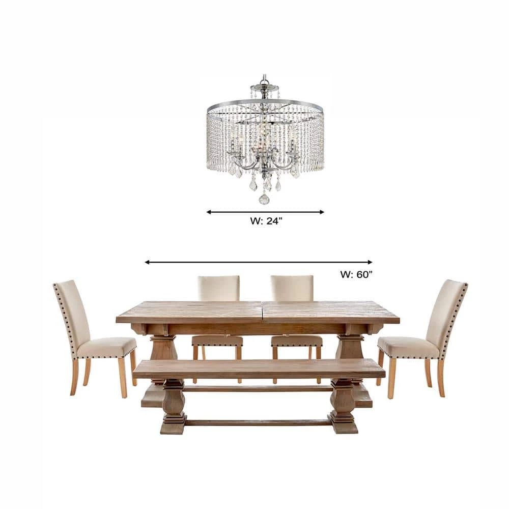 Home Decorators Collection Calisitti 6-Light Polished Chrome Chandelier with K9 Crystal Dangles 13 Home Decorators Collection Calisitti 6-Light Polished Chrome Chandelier with K9 Crystal Dangles - Image 11