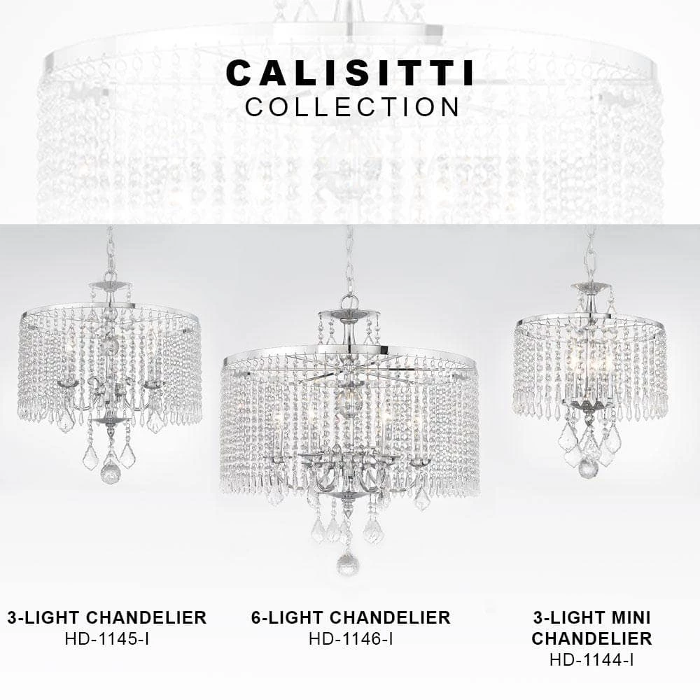 Home Decorators Collection Calisitti 6-Light Polished Chrome Chandelier with K9 Crystal Dangles 5 Home Decorators Collection Calisitti 6-Light Polished Chrome Chandelier with K9 Crystal Dangles - Image 3