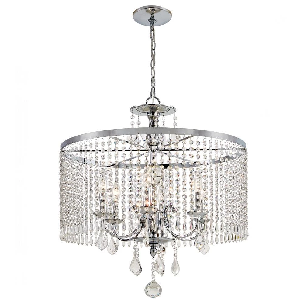 Home Decorators Collection Calisitti 6-Light Polished Chrome Chandelier with K9 Crystal Dangles 8 Home Decorators Collection Calisitti 6-Light Polished Chrome Chandelier with K9 Crystal Dangles - Image 6