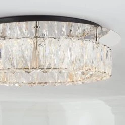 Home Decorators Collection Keighley Crystal 17.5-in. Polished Chrome Integrated LED Flush Mount Kitchen Ceiling Light Fixture -Home Decorators Soldes polished chrome home decorators collection flush mount lights cp 25117 1f 1000