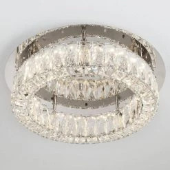 Home Decorators Collection Keighley Crystal 17.5-in. Polished Chrome Integrated LED Flush Mount Kitchen Ceiling Light Fixture -Home Decorators Soldes polished chrome home decorators collection flush mount lights cp 25117 44 1000