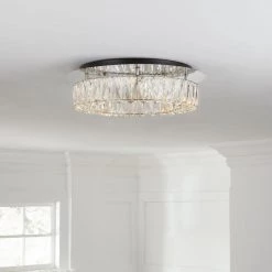 Home Decorators Collection Keighley Crystal 17.5-in. Polished Chrome Integrated LED Flush Mount Kitchen Ceiling Light Fixture -Home Decorators Soldes polished chrome home decorators collection flush mount lights cp 25117 e1 1000