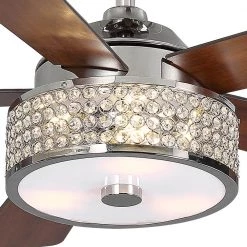 Home Decorators Collection Montclaire 52 in. LED Polished Nickel Ceiling Fan with Light Kit and Remote Control -Home Decorators Soldes polished nickel home decorators collection ceiling fans with lights 51859 1d 1000