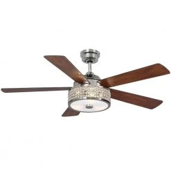 Home Decorators Collection Montclaire 52 in. LED Polished Nickel Ceiling Fan with Light Kit and Remote Control -Home Decorators Soldes polished nickel home decorators collection ceiling fans with lights 51859 31 1000