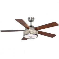 Home Decorators Collection Montclaire 52 in. LED Polished Nickel Ceiling Fan with Light Kit and Remote Control -Home Decorators Soldes polished nickel home decorators collection ceiling fans with lights 51859 c3 1000