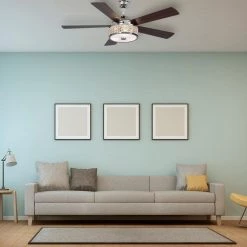 Home Decorators Collection Montclaire 52 in. LED Polished Nickel Ceiling Fan with Light Kit and Remote Control -Home Decorators Soldes polished nickel home decorators collection ceiling fans with lights 51859 e1 1000