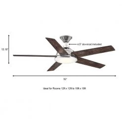 Home Decorators Collection Haverbrook 52 in. LED Polished Nickel Ceiling Fan with Light and Remote Control works with Google and Alexa -Home Decorators Soldes polished nickel home decorators collection ceiling fans with lights am634 pn b a0 1000