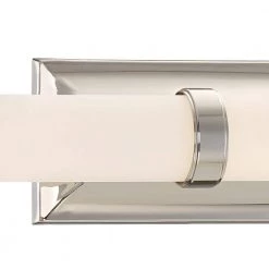 Home Decorators Collection Rolande 100-Watt Equivalent Polished Nickel LED Vanity Light with Tube Etched Glass -Home Decorators Soldes polished nickel home decorators collection vanity lighting 22838 1d 1000