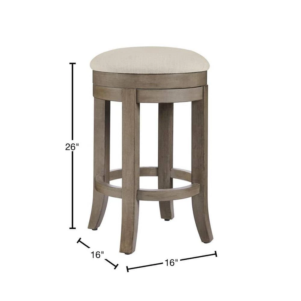 Home Decorators Collection Hillburn Portabello Backless Swivel Counter stool 4 Home Decorators Collection Hillburn Portabello Backless Swivel Counter stool - Image 2
