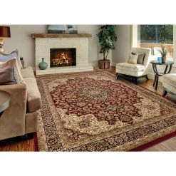 Home Decorators Collection Silk Road Red 8 ft. x 10 ft. Medallion Area Rug -Home Decorators Soldes red home decorators collection area rugs 30907 4f 1000