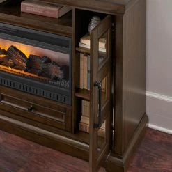 Home Decorators Collection Cecily 72 in. Media Console Infrared Electric Fireplace in Rich Brown Cherry -Home Decorators Soldes rich brown cherry home decorators collection fireplace tv stands hdfp72 44ae 1d 1000