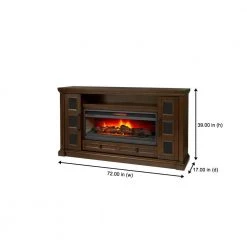 Home Decorators Collection Cecily 72 in. Media Console Infrared Electric Fireplace in Rich Brown Cherry -Home Decorators Soldes rich brown cherry home decorators collection fireplace tv stands hdfp72 44ae a0 1000