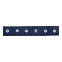 Home Decorators Collection 27 in. Royal Blue Hook Rack with 6 Chrome Single Post Hooks