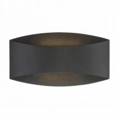 Home Decorators Collection Greeleyville 2-Light Sand Black Outdoor Integrated LED Wall Lantern Sconce with Etched Glass