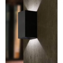 Home Decorators Collection Greeleyville 1-Light Sand Black Outdoor Integrated LED Wall Lantern Sconce -Home Decorators Soldes sand black home decorators collection outdoor sconces 23751 1f 1000