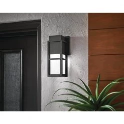 Home Decorators Collection Melrose 1-Light Sand Black LED Outdoor Wall Mount Lantern -Home Decorators Soldes sand black home decorators collection outdoor sconces 23759 31 1000