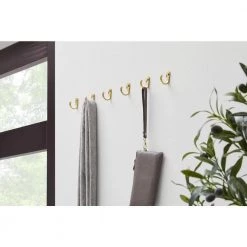 Home Decorators Collection 1-13/16 in. Satin Brass Single Wall Hook (6-Pack) -Home Decorators Soldes satin brass home decorators collection hooks 64401 31 1000