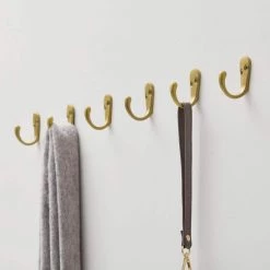 Home Decorators Collection 1-13/16 in. Satin Brass Single Wall Hook (6-Pack) -Home Decorators Soldes satin brass home decorators collection hooks 64401 4f 1000