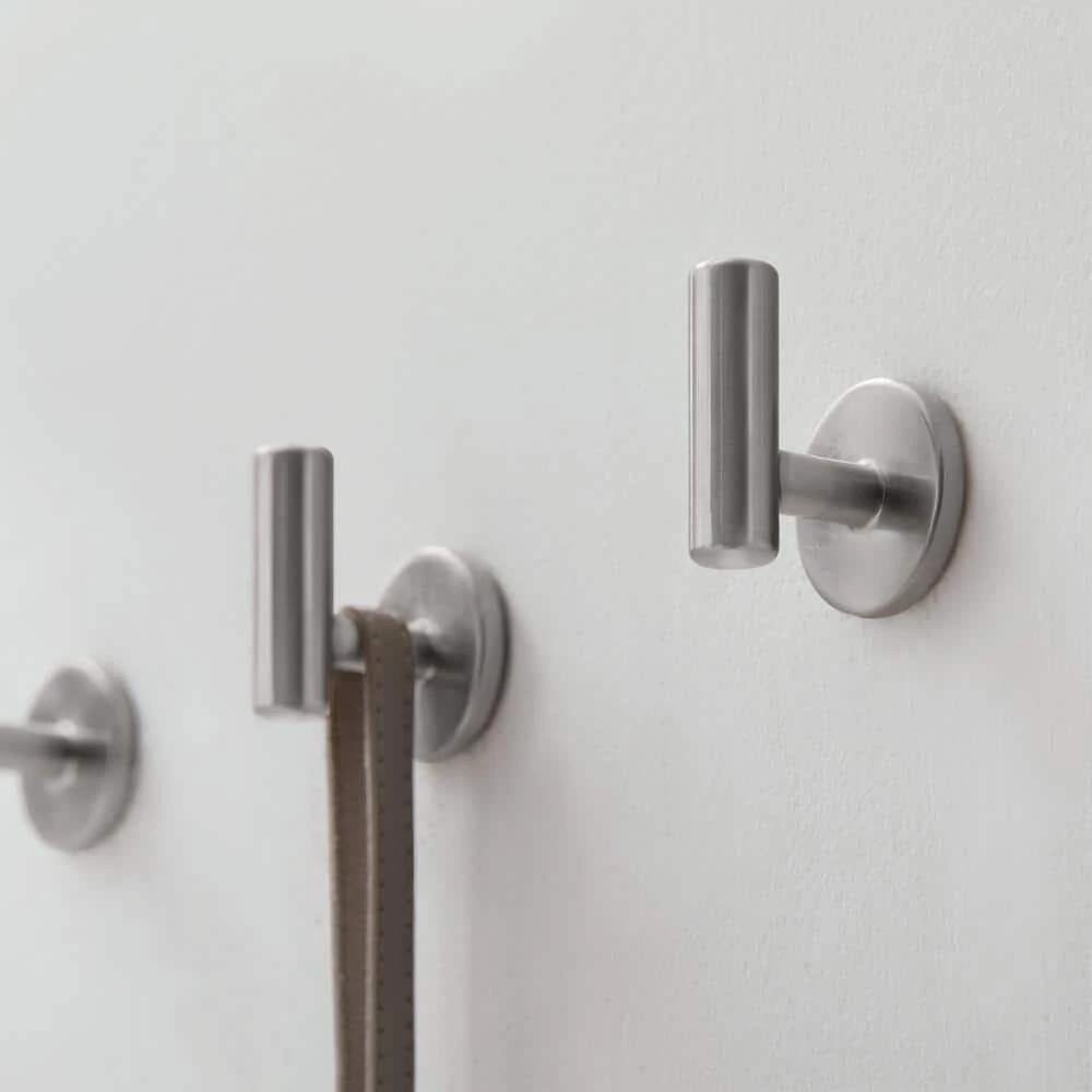 Home Decorators Collection 2-1/32 in. Satin Nickel Single Post Wall Hooks (6-Pack) 6 Home Decorators Collection 2-1/32 in. Satin Nickel Single Post Wall Hooks (6-Pack) - Image 4