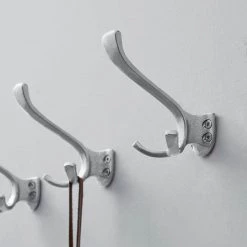 Home Decorators Collection 5 in. Satin Nickel Triple Wall Hook (4-Pack) -Home Decorators Soldes satin nickel home decorators collection hooks 64531 1f 1000