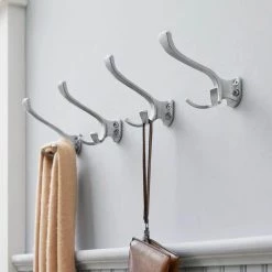 Home Decorators Collection 5 in. Satin Nickel Triple Wall Hook (4-Pack) -Home Decorators Soldes satin nickel home decorators collection hooks 64531 4f 1000