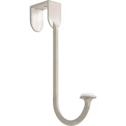 Home Decorators Collection 7 in. Satin Nickel Single Prong Ceramic Insert Over-The-Door Hook