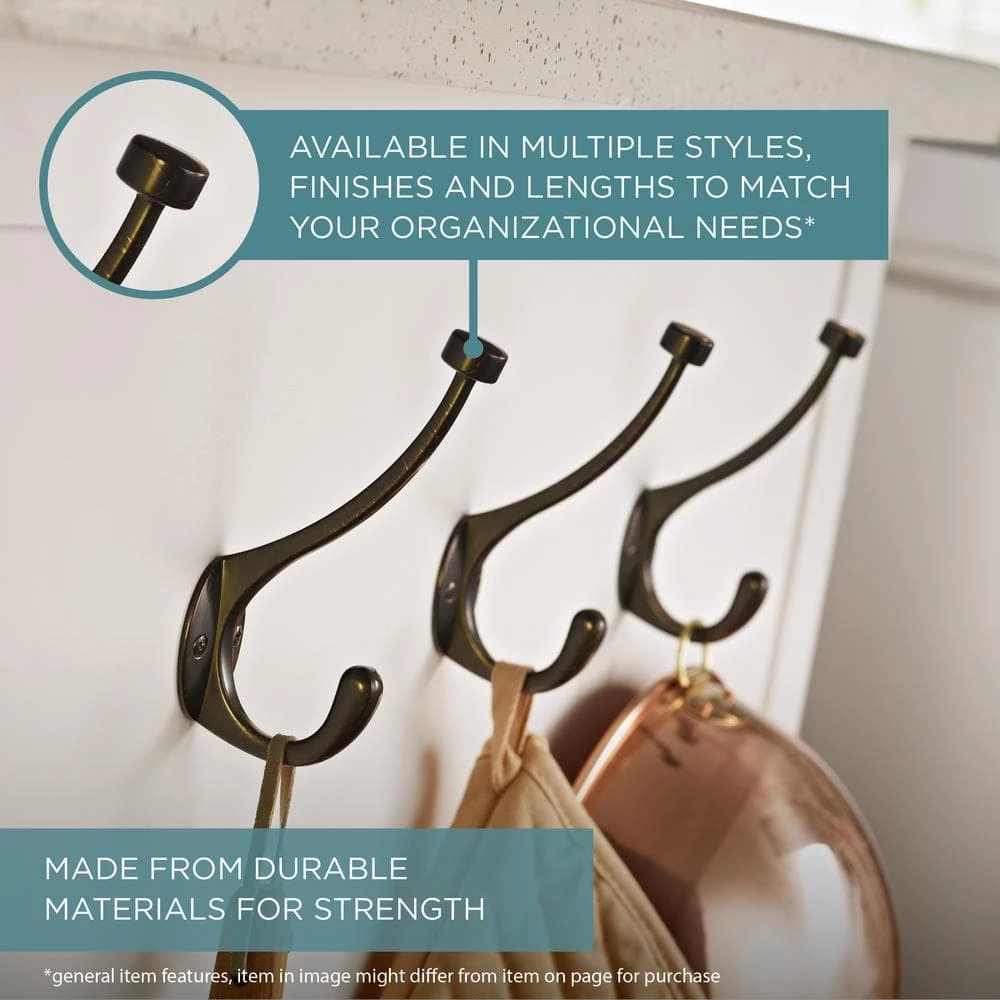 Home Decorators Collection 7 in. Satin Nickel Single Prong Ceramic Insert Over-The-Door Hook 8 Home Decorators Collection 7 in. Satin Nickel Single Prong Ceramic Insert Over-The-Door Hook - Image 6