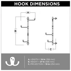 Home Decorators Collection 27 in. L Satin Nickel Vertical Metal Hook Rail -Home Decorators Soldes satin nickel home decorators collection hooks r43560h sn u 4f 1000