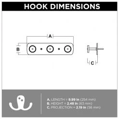 Home Decorators Collection 10 in. L Satin Nickel Metal Round Post Hook Rail -Home Decorators Soldes satin nickel home decorators collection hooks r43937h sn u 4f 1000