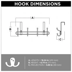 Home Decorators Collection 16 in. Satin Nickel Ball End Hook Over-The-Door Hook Rail -Home Decorators Soldes satin nickel home decorators collection hooks r44444h sn u 4f 1000