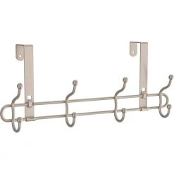 Home Decorators Collection 16 in. Satin Nickel Ball End Hook Over-The-Door Hook Rail