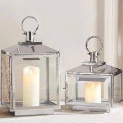 Home Decorators Collection Silver Stainless Steel Candle Hanging or Tabletop Lantern (Set of 2) -Home Decorators Soldes silver home decorators collection candle holders dc18 44998 ab 40 1000