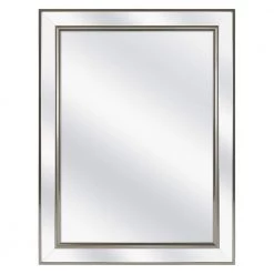 Home Decorators Collection 20-1/8 in. W x 26 in. H Fog Free Framed Recessed or Surface-Mount Mirror Bathroom Medicine Cabinet in Brushed Nickel