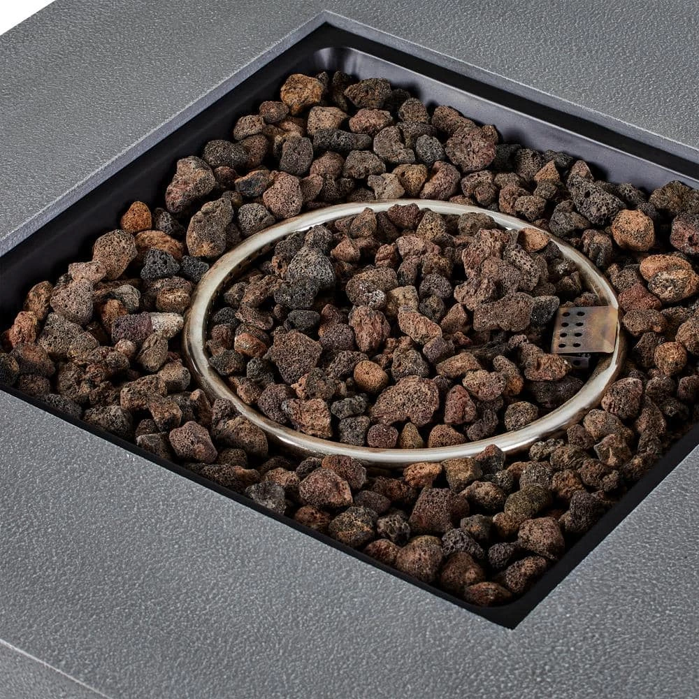 Home Decorators Collection 34 in. x 24 in. Envirostone Propane Gas Brown Fire Pit with Lava Rocks 10 Home Decorators Collection 34 in. x 24 in. Envirostone Propane Gas Brown Fire Pit with Lava Rocks - Image 8