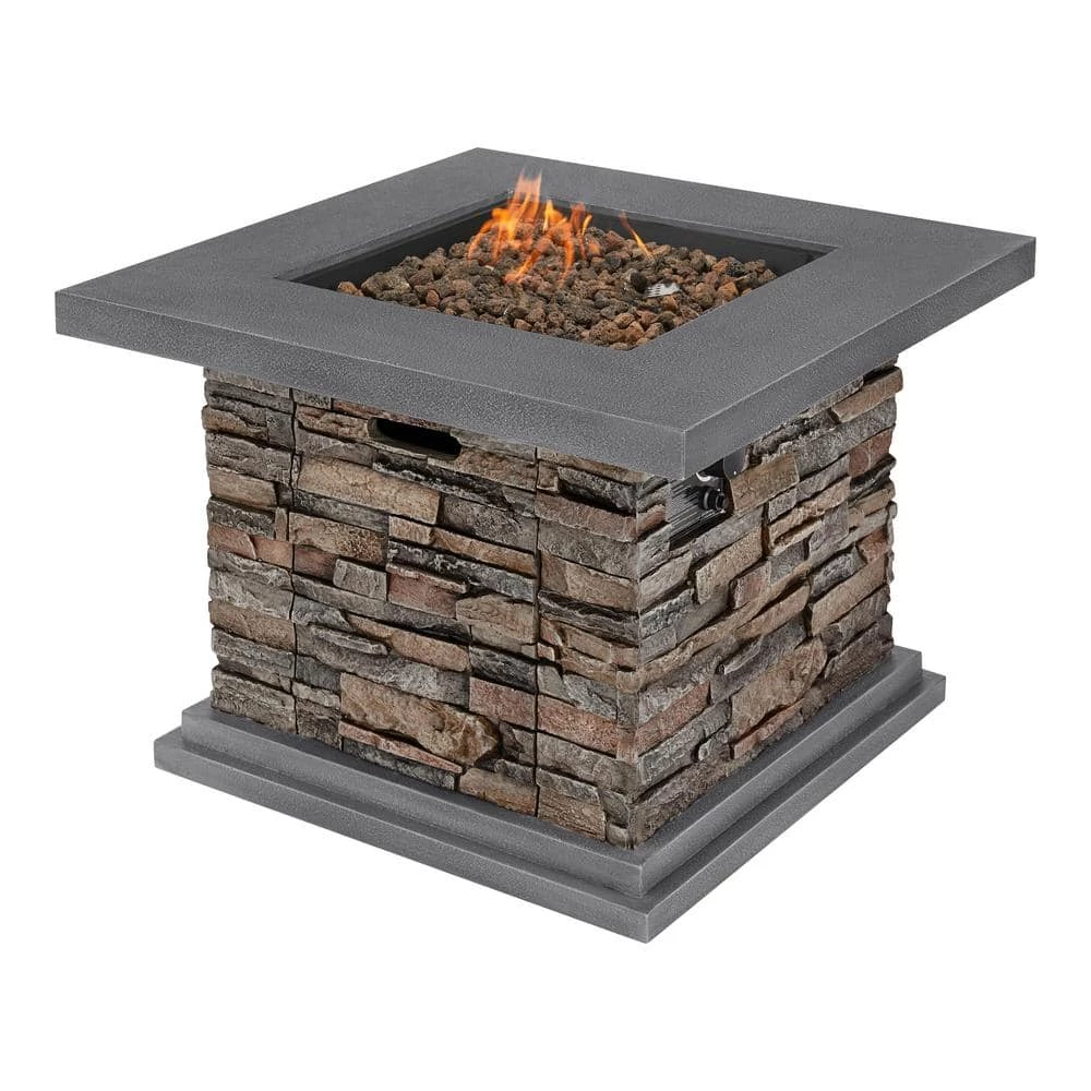 Home Decorators Collection 34 in. x 24 in. Envirostone Propane Gas Brown Fire Pit with Lava Rocks 3 Home Decorators Collection 34 in. x 24 in. Envirostone Propane Gas Brown Fire Pit with Lava Rocks