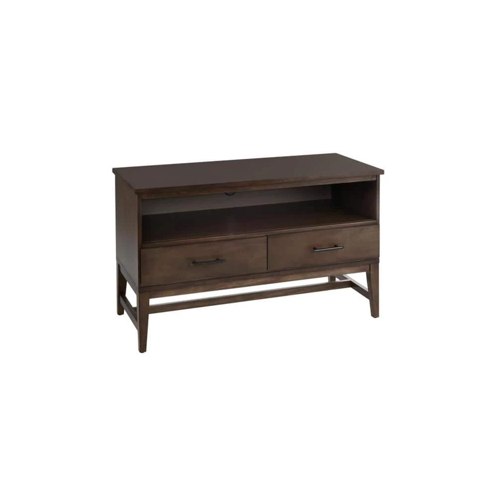 Home Decorators Collection Bellamy Smoke Brown Wood 2 Drawer TV Stand with Cord Management (42 in. W x 25 in. H) 8 Home Decorators Collection Bellamy Smoke Brown Wood 2 Drawer TV Stand with Cord Management (42 in. W x 25 in. H) - Image 6