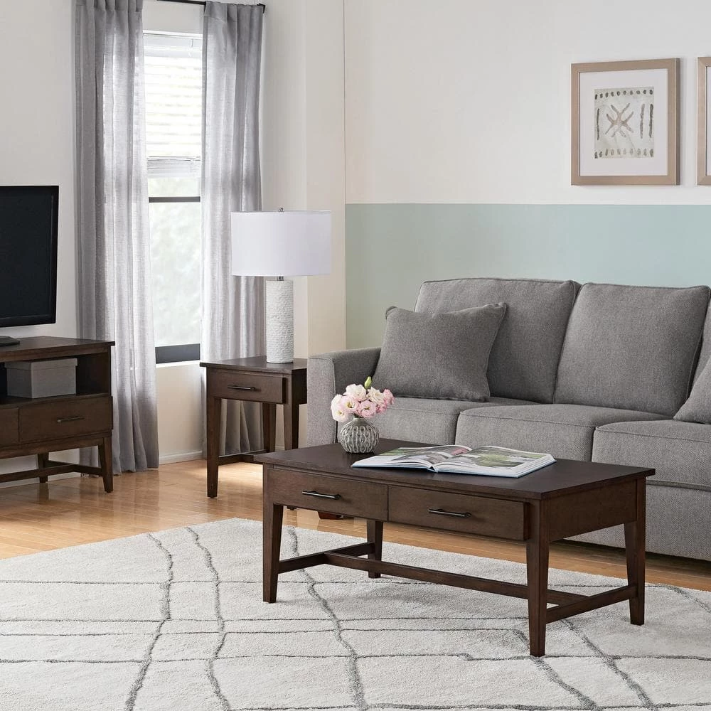 Home Decorators Collection Bellamy Smoke Brown Wood 2 Drawer TV Stand with Cord Management (42 in. W x 25 in. H) 9 Home Decorators Collection Bellamy Smoke Brown Wood 2 Drawer TV Stand with Cord Management (42 in. W x 25 in. H) - Image 7