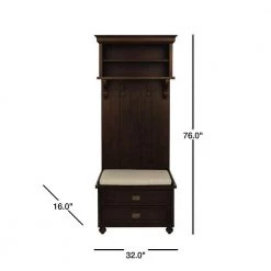 Home Decorators Collection Vernon Smokey Brown 32" W Hall Tree -Home Decorators Soldes smokey brown home decorators collection hall trees 7474310820 40 1000