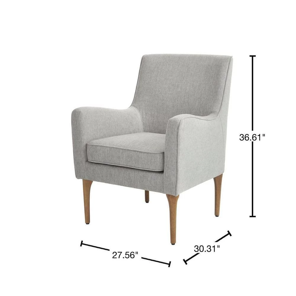 Home Decorators Collection Greenlee Stone Gray Upholstered Accent Chair 5 Home Decorators Collection Greenlee Stone Gray Upholstered Accent Chair - Image 3