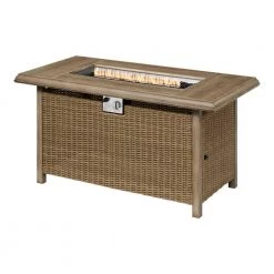 Home Decorators Collection Anaheim 49 in. x 25 in. Aluminum and Stainless Steel Tan Gas Fire Pit with Wood-Look tile Top -Home Decorators Soldes tan home decorators collection gas fire pits 2388fp 2 40 1000