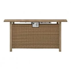 Home Decorators Collection Anaheim 49 in. x 25 in. Aluminum and Stainless Steel Tan Gas Fire Pit with Wood-Look tile Top -Home Decorators Soldes tan home decorators collection gas fire pits 2388fp 2 44 1000