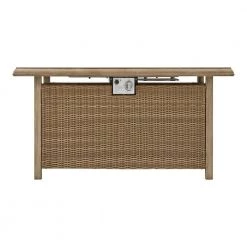 Home Decorators Collection Anaheim 49 in. x 25 in. Aluminum and Stainless Steel Tan Gas Fire Pit with Wood-Look tile Top -Home Decorators Soldes tan home decorators collection gas fire pits 2388fp 2 a0 1000