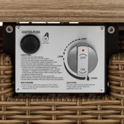 Home Decorators Collection Anaheim 49 in. x 25 in. Aluminum and Stainless Steel Tan Gas Fire Pit with Wood-Look tile Top -Home Decorators Soldes tan home decorators collection gas fire pits 2388fp 2 fa 1000