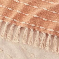 Home Decorators Collection Terracotta Border Stripe Turkish Cotton Woven Throw Blanket with Fringe -Home Decorators Soldes terracotta home decorators collection throw blankets pnp 40 1000
