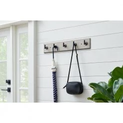 Home Decorators Collection Textured Coastal Oak 18 in. Hook Rack with 5 Matte Black Single Post Hooks 11 Home Decorators Collection Textured Coastal Oak 18 in. Hook Rack with 5 Matte Black Single Post Hooks -Home Decorators Soldes textured oak home decorators collection hooks 64081 31 1000