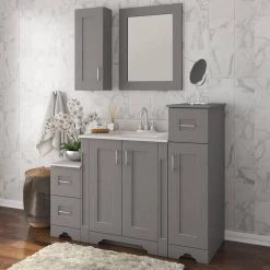 Home Decorators Collection Hawthorne Assembled 13 in. W x 44-13/16 in. H x 22 in. D Bath Mid Auxiliary Cabinet in Twilight Gray 24 Home Decorators Collection Hawthorne Assembled 13 in. W x 44-13/16 in. H x 22 in. D Bath Mid Auxiliary Cabinet in Twilight Gray -Home Decorators Soldes twilight gray home decorators collection assembled kitchen cabinets 30668 fa 1000